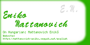 eniko mattanovich business card