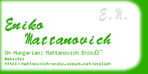 eniko mattanovich business card